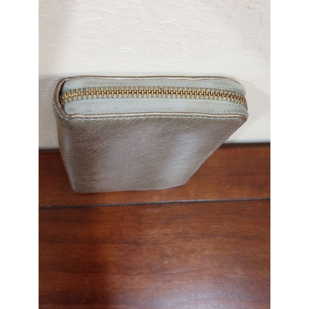 Tory Burch Metallic Champagne Gold Zip Continental Wallet - Picture 10 of 10